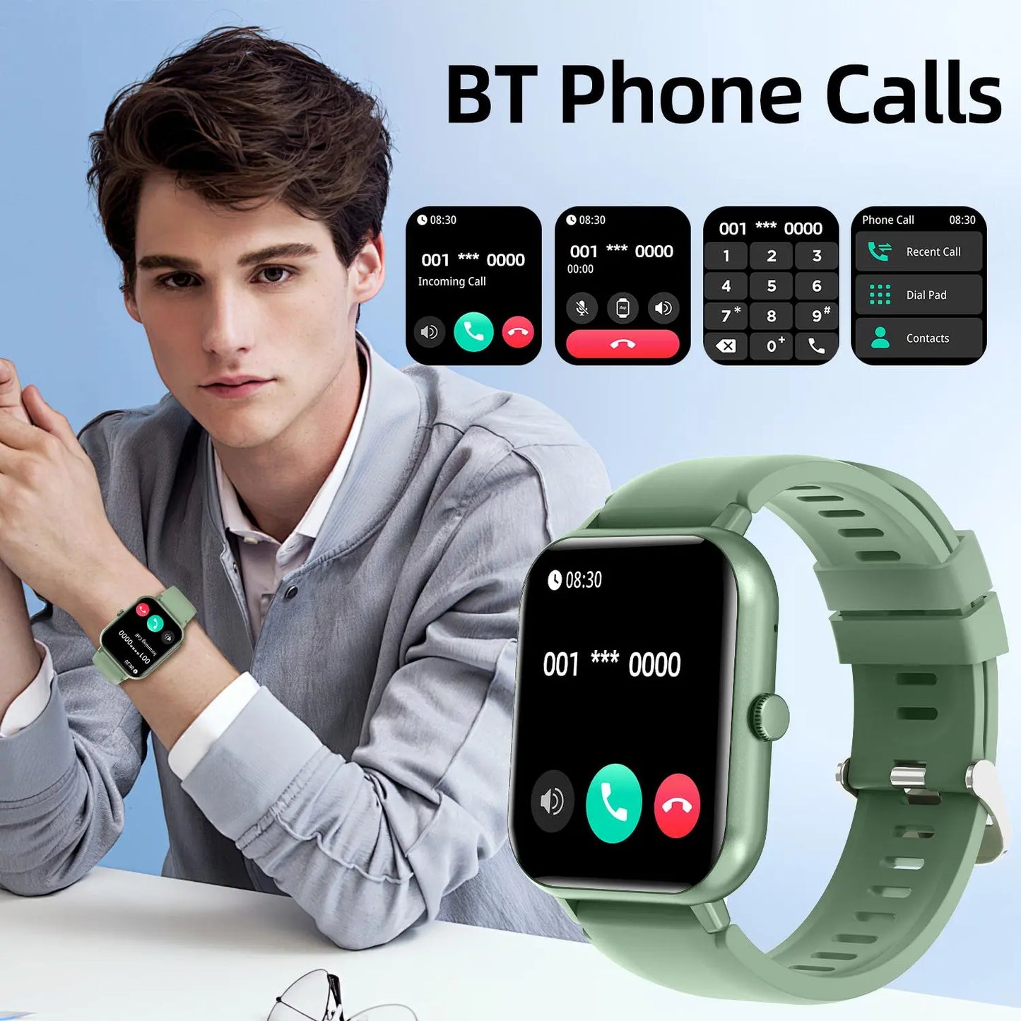 1.83" Touch Screen Smart Watch, Digital Fitness Watches with Call Function & 100+ Sports Modes, Multifunctional Electronic Fitness Watch, Smartwatch Watch, Wearable, Waterproof Smartwatch, Custom Wristwatch