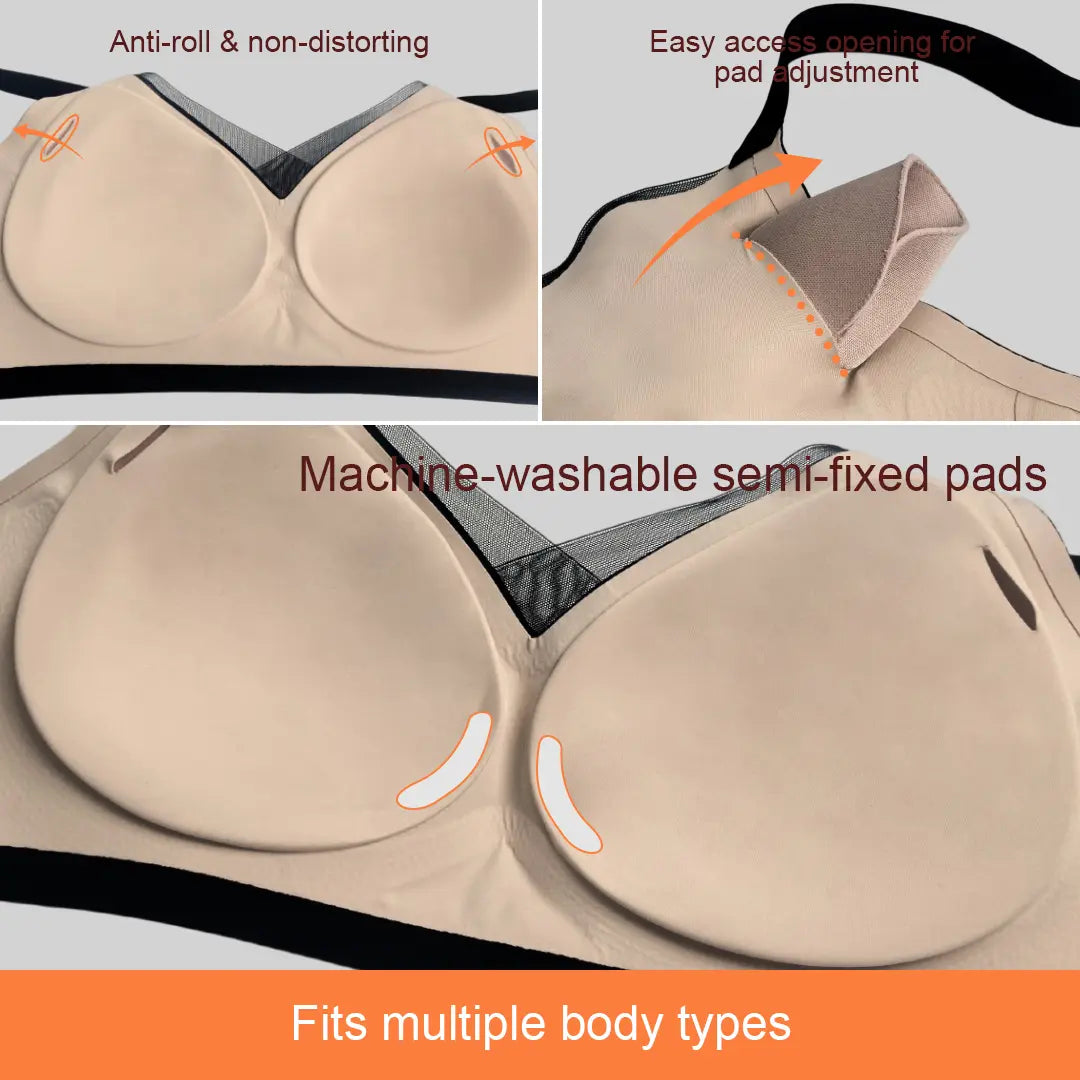 Asfairy Women'S Seamless Wireless Bra Full Coverage Push up No Underwire Tshirt Comfortable Womenwear Everyday Jelly Underwear Bras Machine Washable U-Back & Crisscross Back Semi-Fixed Pads #Summervibes Summervibes