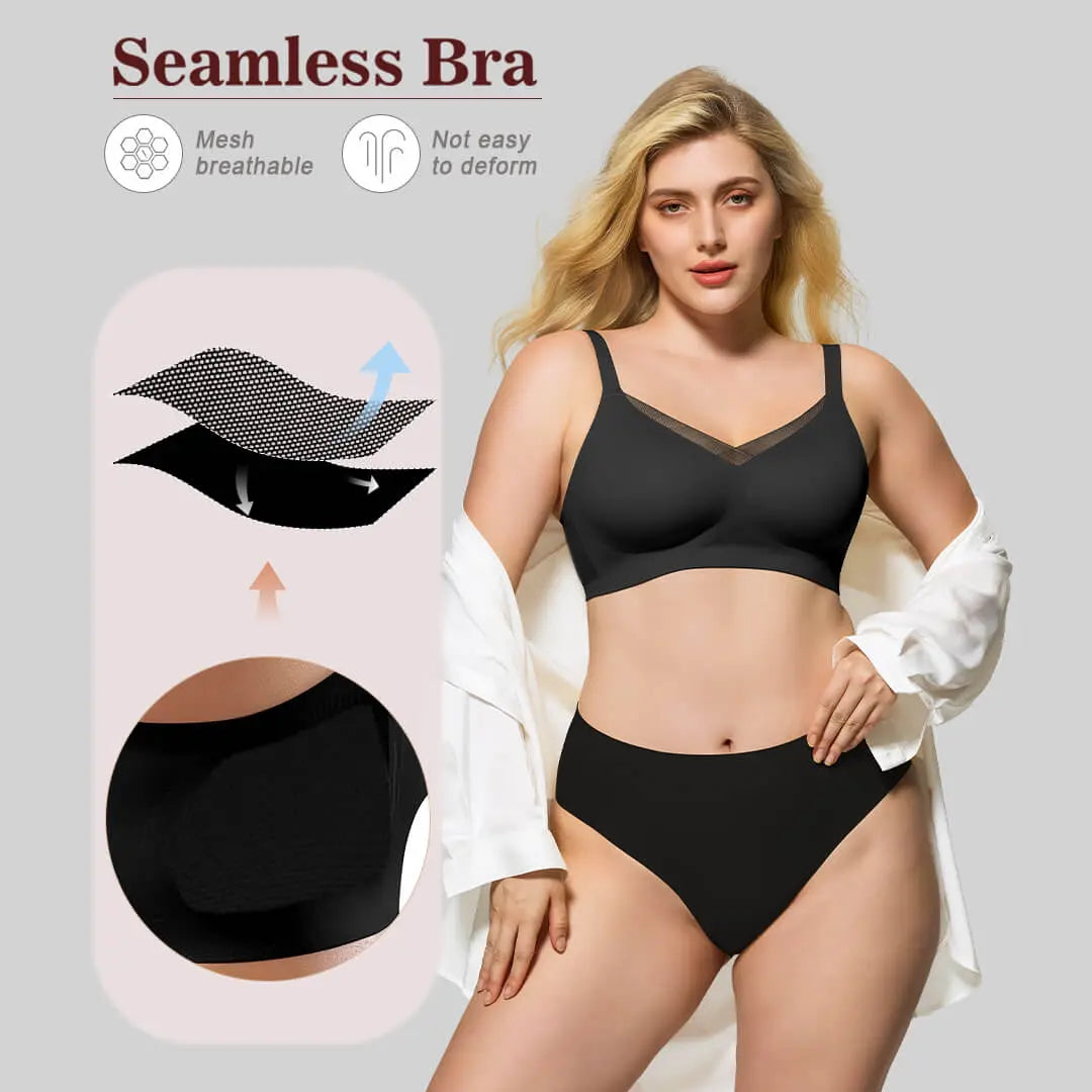 Asfairy Women'S Seamless Wireless Bra Full Coverage Push up No Underwire Tshirt Comfortable Womenwear Everyday Jelly Underwear Bras Machine Washable U-Back & Crisscross Back Semi-Fixed Pads #Summervibes Summervibes