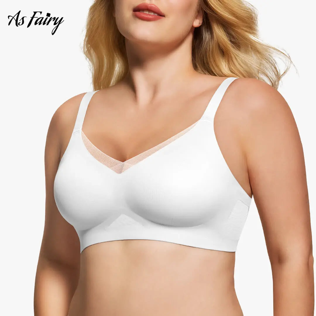 Asfairy Women'S Seamless Wireless Bra Full Coverage Push up No Underwire Tshirt Comfortable Womenwear Everyday Jelly Underwear Bras Machine Washable U-Back & Crisscross Back Semi-Fixed Pads #Summervibes Summervibes