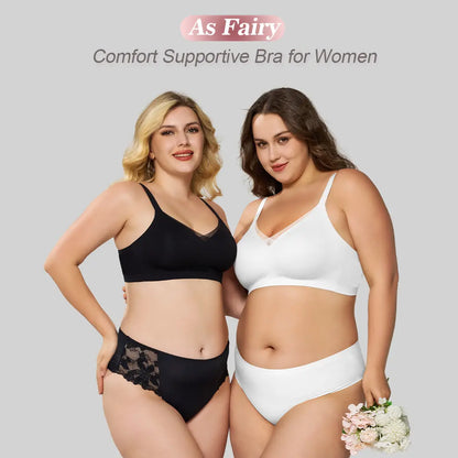 Asfairy Women'S Seamless Wireless Bra Full Coverage Push up No Underwire Tshirt Comfortable Womenwear Everyday Jelly Underwear Bras Machine Washable U-Back & Crisscross Back Semi-Fixed Pads #Summervibes Summervibes