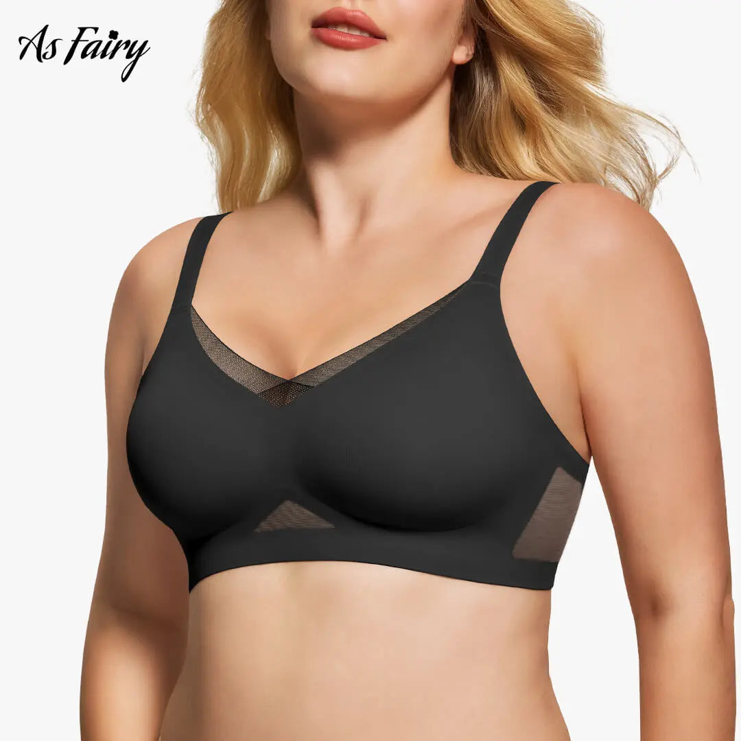 Asfairy Women'S Seamless Wireless Bra Full Coverage Push up No Underwire Tshirt Comfortable Womenwear Everyday Jelly Underwear Bras Machine Washable U-Back & Crisscross Back Semi-Fixed Pads #Summervibes Summervibes