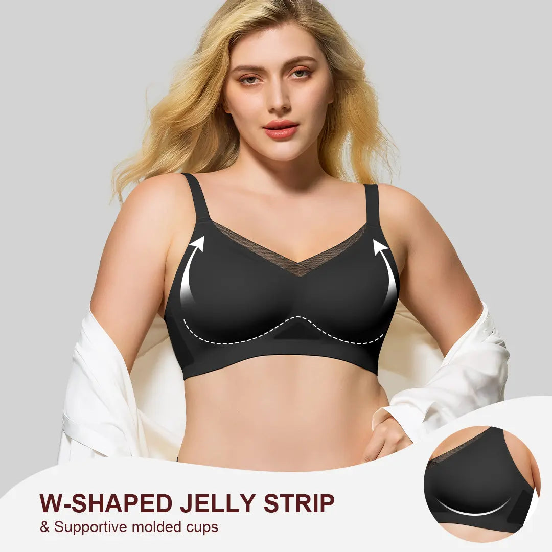 Asfairy Women'S Seamless Wireless Bra Full Coverage Push up No Underwire Tshirt Comfortable Womenwear Everyday Jelly Underwear Bras Machine Washable U-Back & Crisscross Back Semi-Fixed Pads #Summervibes Summervibes