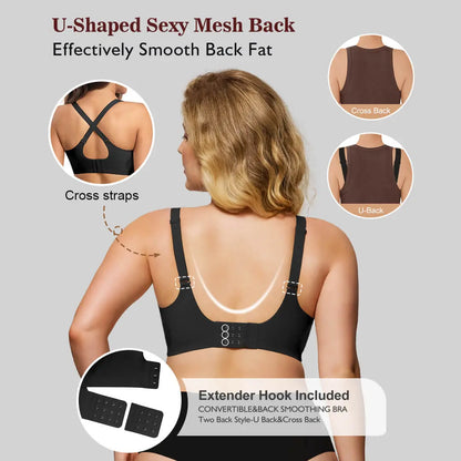 Asfairy Women'S Seamless Wireless Bra Full Coverage Push up No Underwire Tshirt Comfortable Womenwear Everyday Jelly Underwear Bras Machine Washable U-Back & Crisscross Back Semi-Fixed Pads #Summervibes Summervibes