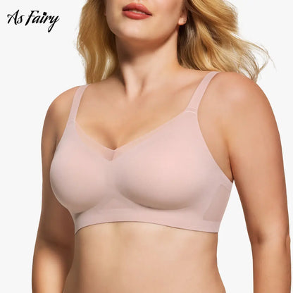 Asfairy Women'S Seamless Wireless Bra Full Coverage Push up No Underwire Tshirt Comfortable Womenwear Everyday Jelly Underwear Bras Machine Washable U-Back & Crisscross Back Semi-Fixed Pads #Summervibes Summervibes