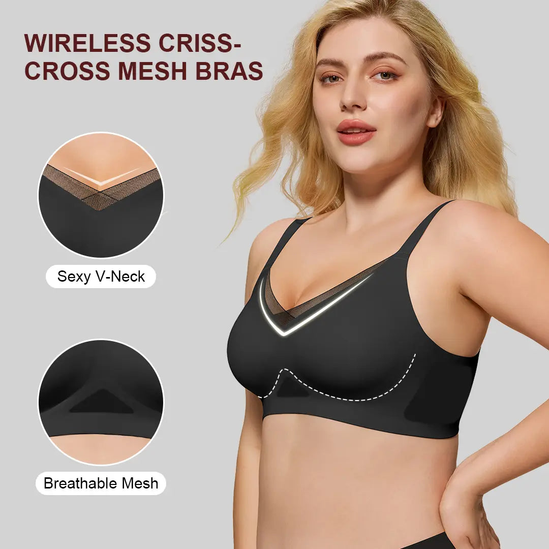 Asfairy Women'S Seamless Wireless Bra Full Coverage Push up No Underwire Tshirt Comfortable Womenwear Everyday Jelly Underwear Bras Machine Washable U-Back & Crisscross Back Semi-Fixed Pads #Summervibes Summervibes