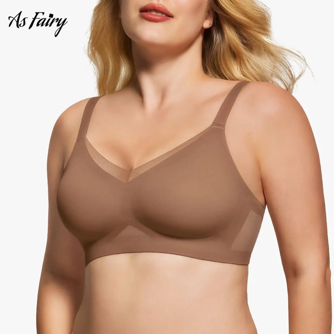 Asfairy Women'S Seamless Wireless Bra Full Coverage Push up No Underwire Tshirt Comfortable Womenwear Everyday Jelly Underwear Bras Machine Washable U-Back & Crisscross Back Semi-Fixed Pads #Summervibes Summervibes