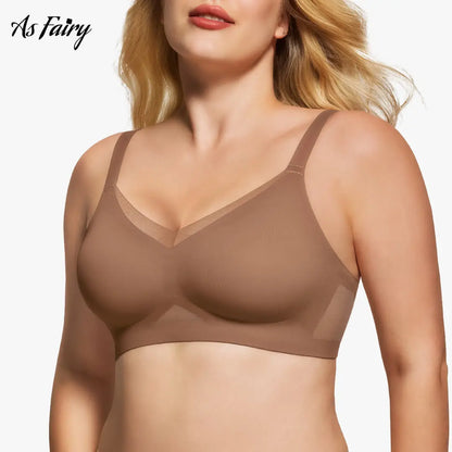 Asfairy Women'S Seamless Wireless Bra Full Coverage Push up No Underwire Tshirt Comfortable Womenwear Everyday Jelly Underwear Bras Machine Washable U-Back & Crisscross Back Semi-Fixed Pads #Summervibes Summervibes