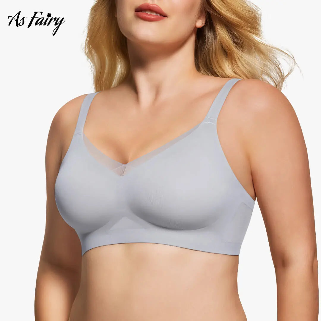 Asfairy Women'S Seamless Wireless Bra Full Coverage Push up No Underwire Tshirt Comfortable Womenwear Everyday Jelly Underwear Bras Machine Washable U-Back & Crisscross Back Semi-Fixed Pads #Summervibes Summervibes